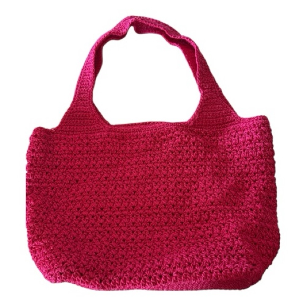 SAK Large Magenta Crochet Tote Bag